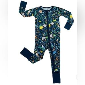 Little Sleepies Zippy Girls 3-6M Boys Midnight Woodland Magic Bamboo Pajamas